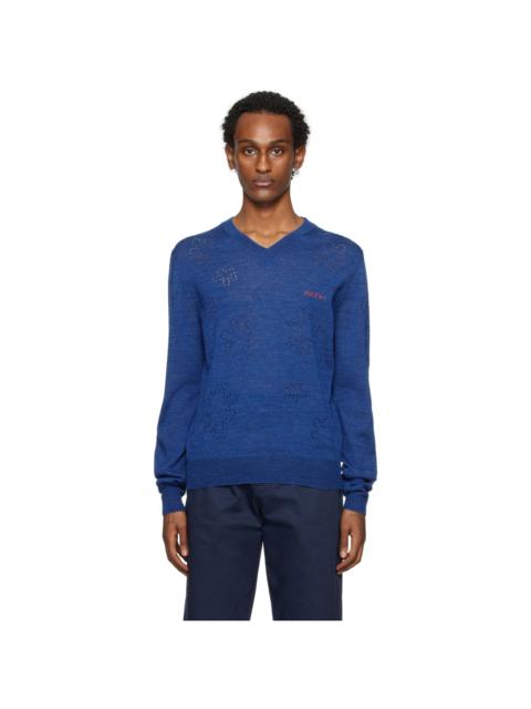 Marni Blue V-Neck Sweater