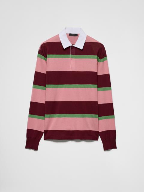 Prada Striped silk and cotton polo shirt