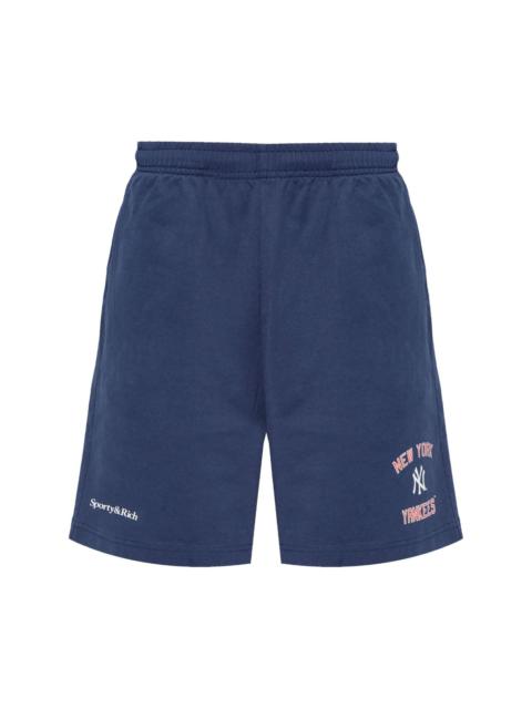 Sporty & Rich x 47 x New York Yankees logo-print track shorts