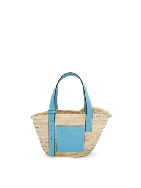 Loewe Small Basket bag in palm leaf and calfskin