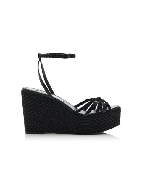 JIMMY CHOO Dree Suede Platform Wedge Sandals black