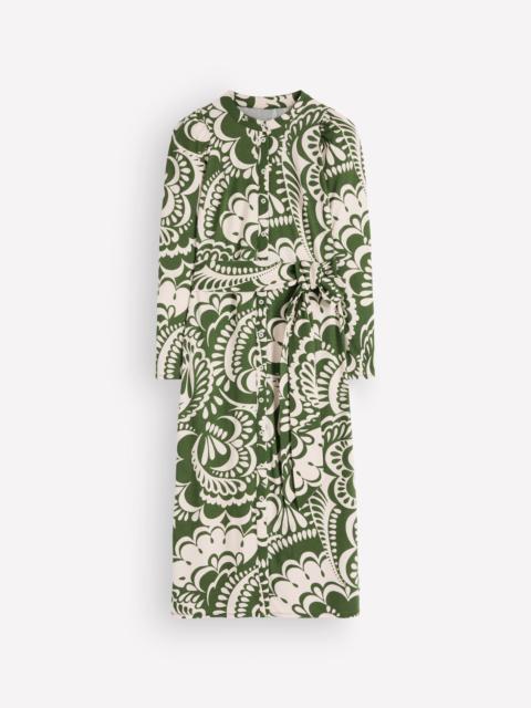 BODEN Honor Column Jersey Midi Dress-Chive, Flourishing Medley