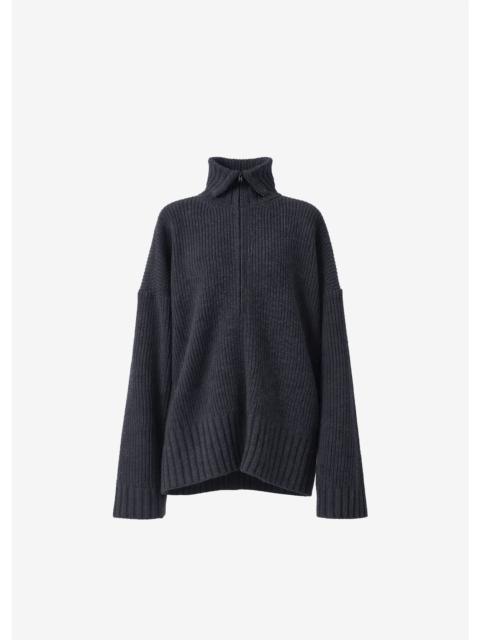 The Frankie Shop Saclay Oversized Zip-Up Cardigan - Charcoal