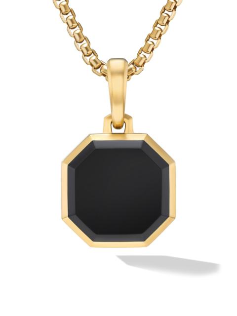 DAVID YURMAN Men's Faceted Stone Amulet in 18K Yellow Gold - Black Onyx