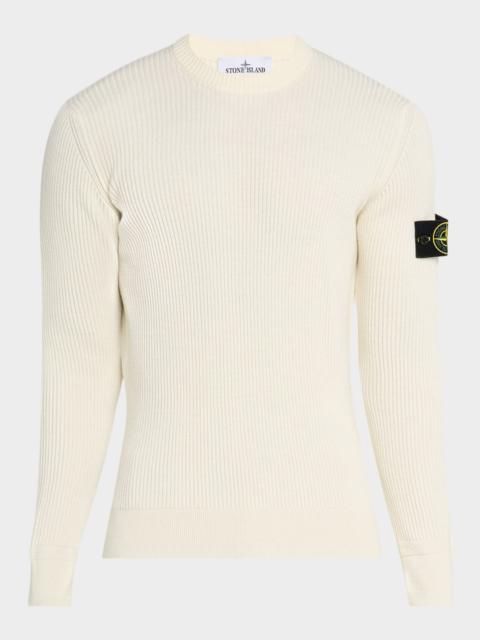Stone Island Men's Virgin Wool Rib Knit Sweater