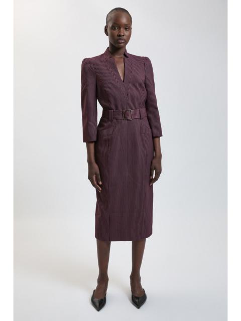 KAREN MILLEN Pinstripe Forever Pencil Midi Dress