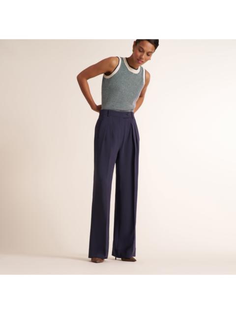 M.M.LaFleur Bia Pleated Trouser - Everyday Crepe with Topstitch