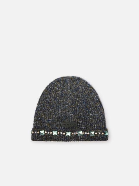 WINTER BEANIE WITH CHATONS ON THE EDGE