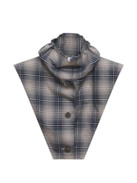 Marni brown checked poplin yoke with buttons