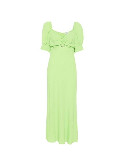 VIVETTA ruched puff-sleeve midi dress