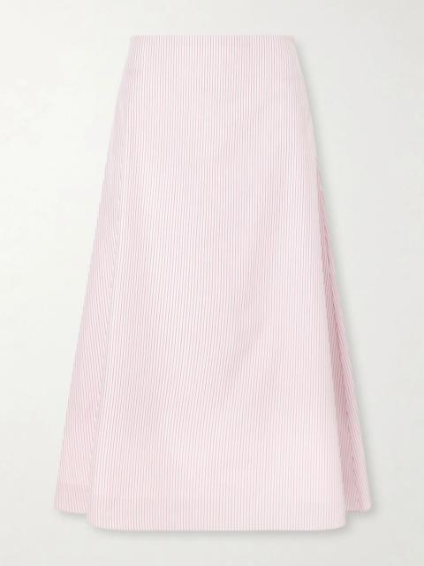 TWP A-Line striped cotton midi skirt Multi