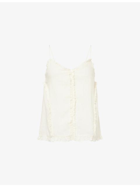 SKALL Madeleine Frilled Linen Top