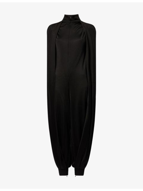Alaïa Batwing Draped Wool-Blend Jumpsuit