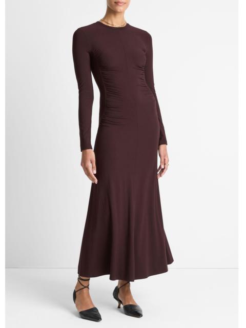 Vince Ruched-Seam Long-Sleeve Dress