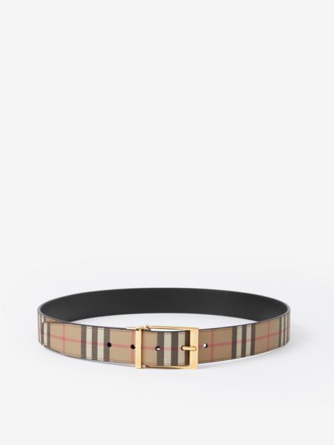 Burberry Reversible Vintage Check and Leather Belt