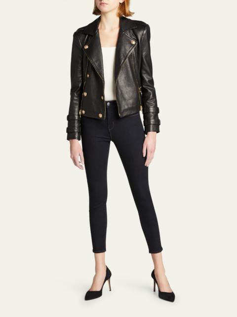 Billie Belted Leather Jacket