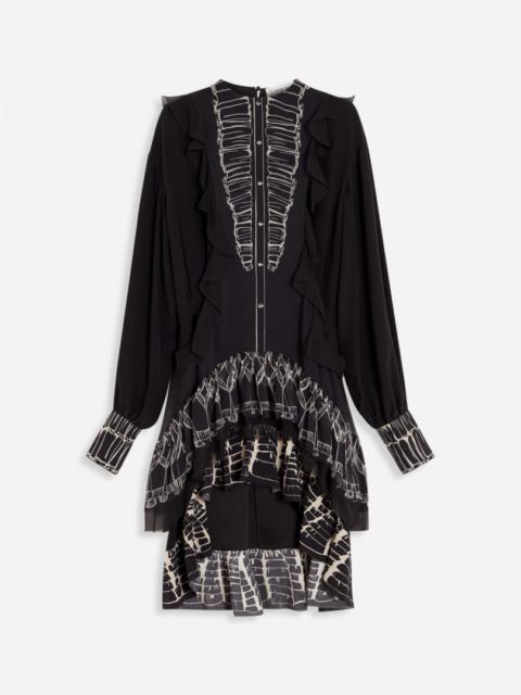 Lanvin TROMPE L'OEIL PRINTED DRESS WITH RUFFLES