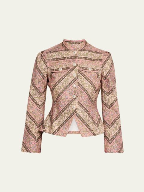 Cinq à Sept Pepper Paisley Denim Jacket