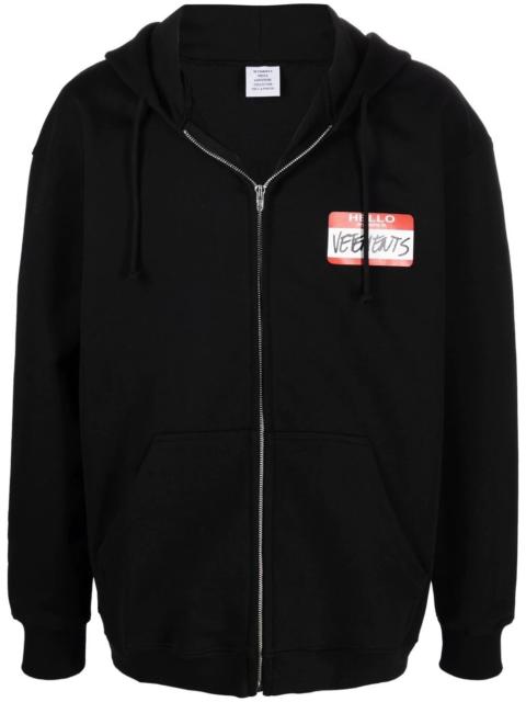 VETEMENTS name tag hoodie