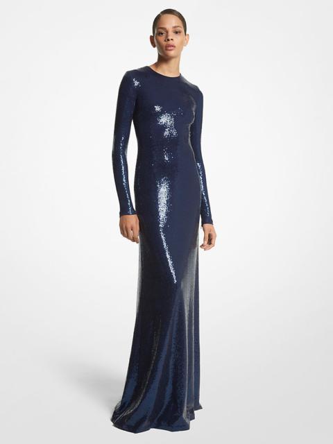MICHAEL KORS COLLECTION Paillette Matte Jersey Gown