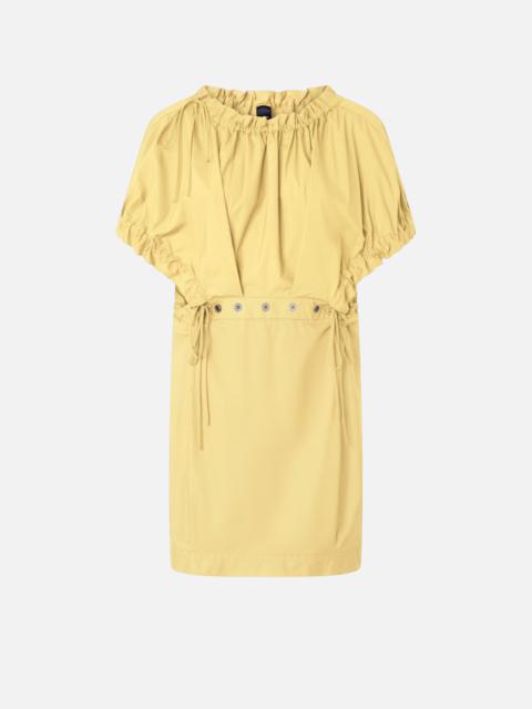 PINKO POPLIN MINI DRESS WITH GATHERING AND EYELETS