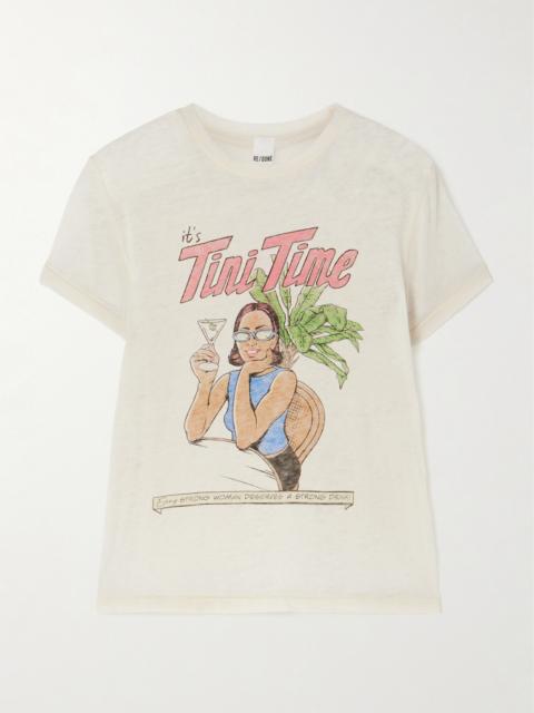 RE/DONE Classic Printed Organic Cotton-blend Jersey T-shirt