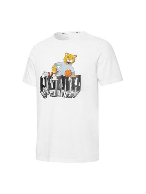 PUMA PUMA Dylan Logo Printing Sports Short Sleeve White 532730-05