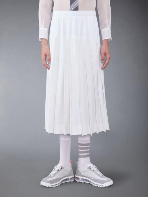 Cotton Seersucker Pleated Skirt