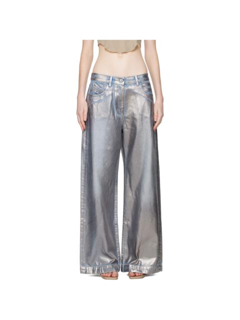 THE ATTICO Silver Long Jeans