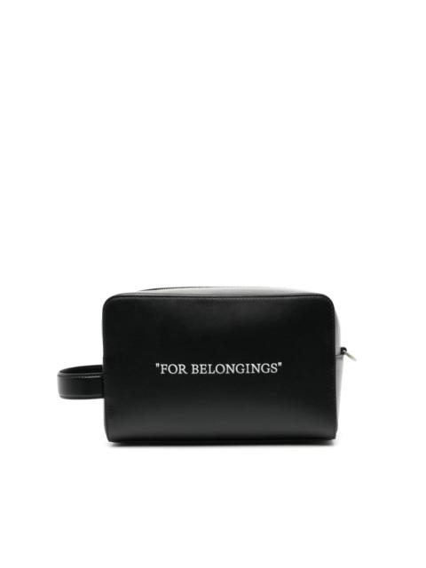 Off-White Quote leather make-up bag