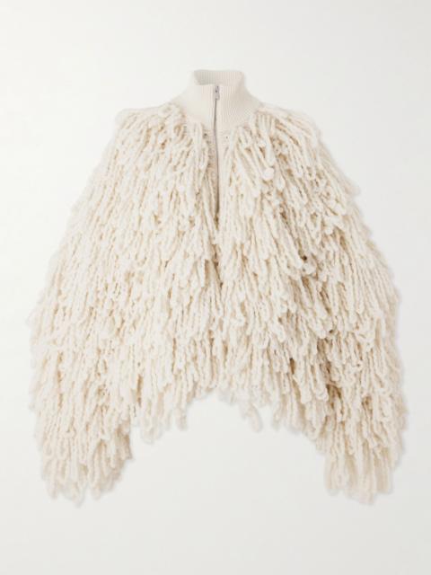 Stella McCartney Fringed wool-blend jacket Cream