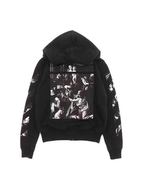 Off-White Off-White Diag Multicolour Zipped Hoodie 'Black