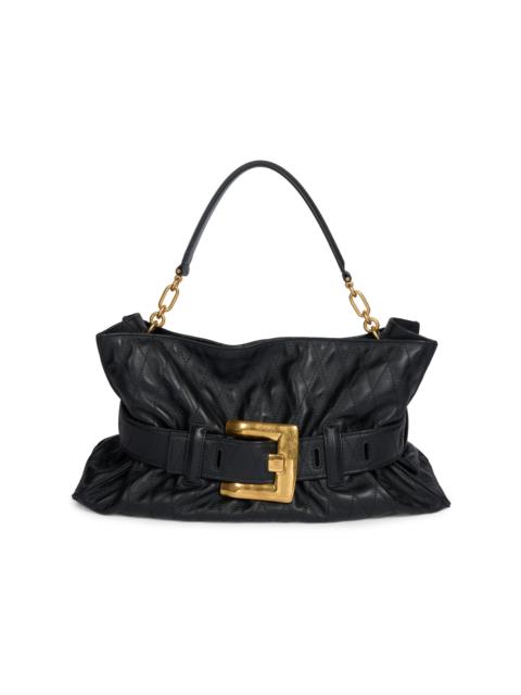 Balmain Women's Anthem Medium Quilted Leather Shoulder Bag - Noir