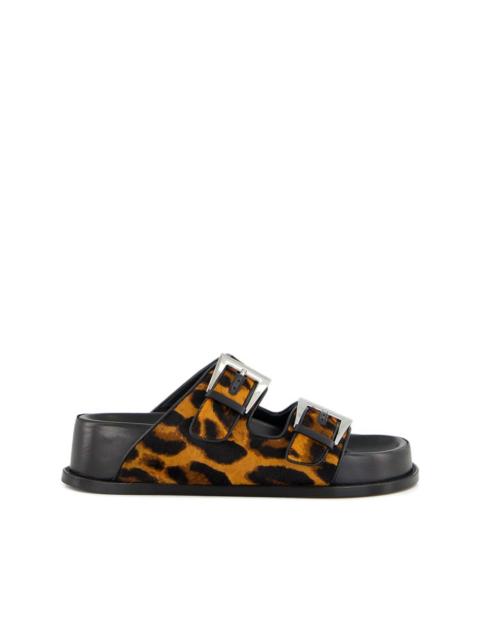 PARIS TEXAS leopard-print flat sandals