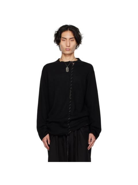 Yohji Yamamoto Black Lace-Up Sweater