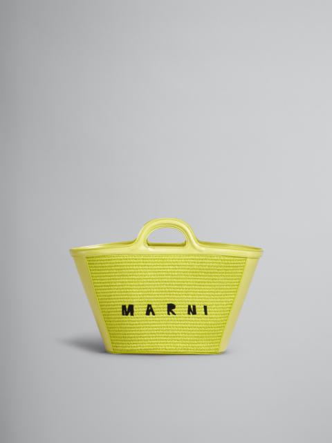 Marni TROPICALIA SMALL BAG IN YELLOW LEATHER AND RAFFIA