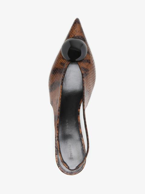 Proenza Schouler Dome Slash Slingbacks in Embossed Python