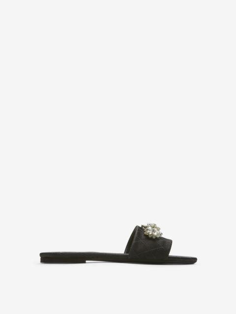 N°21 CRYSTAL-EMBELLISHED SLIDE SANDALS