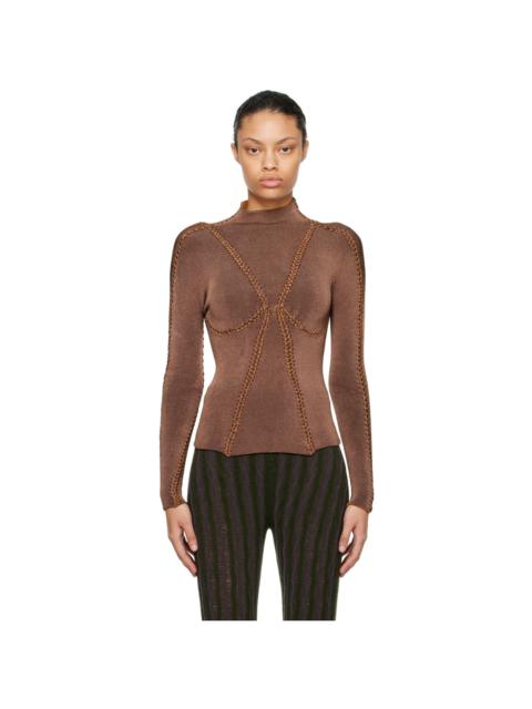ISA BOULDER SSENSE Exclusive Taupe Patch Turtleneck