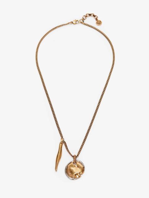 Alexander McQueen Medium Molten Necklace in Antique Silver/antique Gold