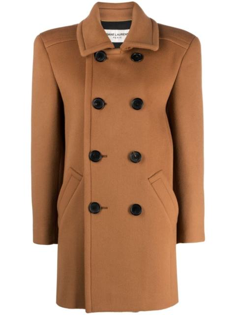 double-breasted wool coat