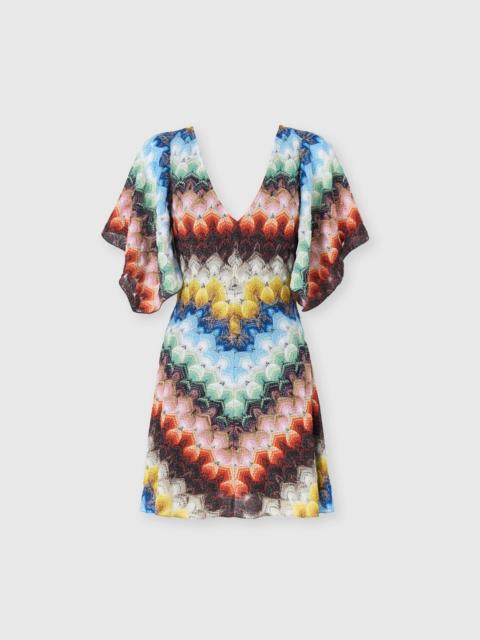 Missoni Short dress in lamé viscose blend with lace motif