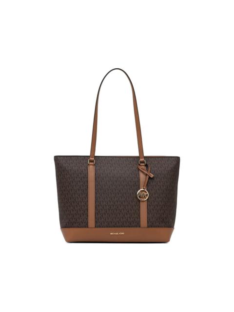 MICHAEL KORS logo-print leather-trim tote bag