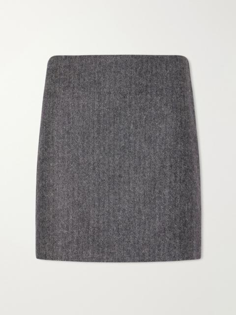 BLAZÉ MILANO Coci herringbone wool-blend mini skirt Gray