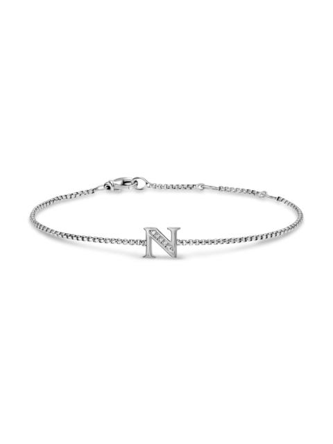 DAVID YURMAN Women's Petite Initial Chain Bracelet in Sterling Silver - Diamond N