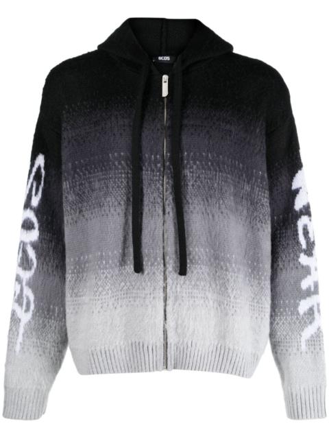 GCDS intarsia-knit hooded jacket