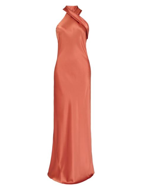 GALVAN Women's Pandora Halter Column Gown - Cinnamon