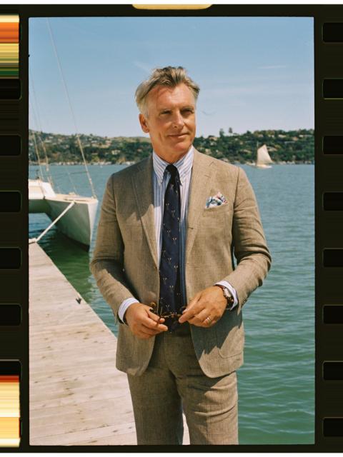 J. PRESS MADE-IN-USA BROWN PRINCE OF WALES LINEN SPORT COAT