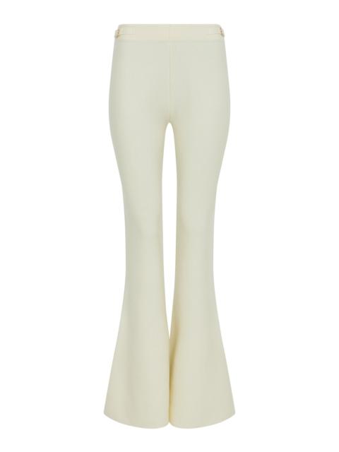 GABRIELA HEARST Ayala Flare Cropped Knit Pant in Ivory Merino Wool Cashmere