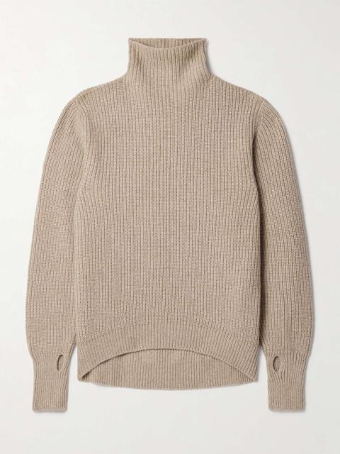 Ribbed alpaca-blend turtleneck sweater